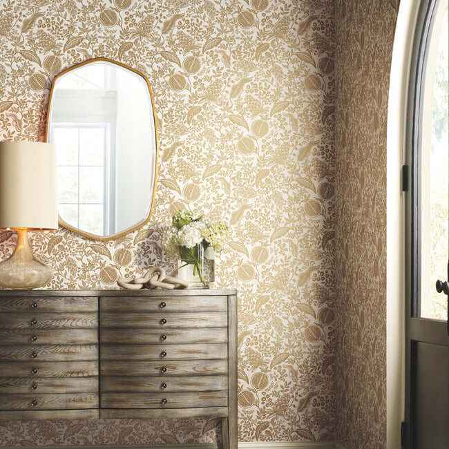 Pomegranate White Wallpaper - York Wallcoverings - RP7391 - York Wallcoverings Wallpaper