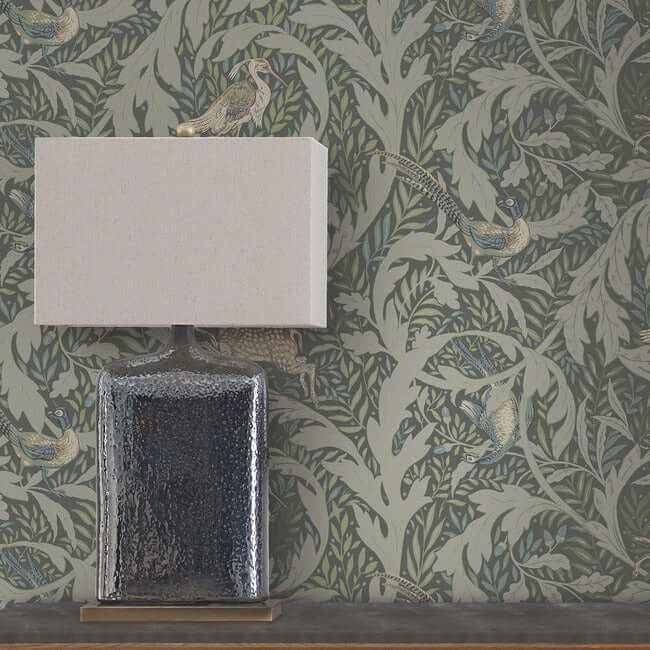 Woodland Tapestry Sage Wallpaper - York Wallcoverings - AC9124 - York Wallcoverings Wallpaper