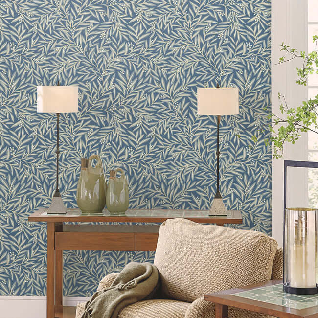 rowan-dusty-blue-wallpaper-york-wallcoverings-ac9132 - York Wallcoverings Wallpaper