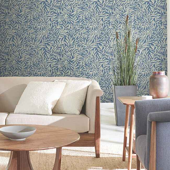 Rowan Dusty Blue Wallpaper - York Wallcoverings - AC9132