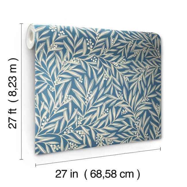 Rowan Dusty Blue Wallpaper - York Wallcoverings - AC9132 - York Wallcoverings Wallpaper