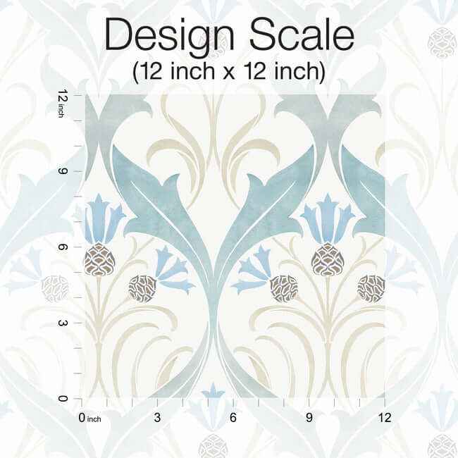 Pine Cone Ribbon Teal Wallpaper - York Wallcoverings - AC9171 - York Wallcoverings Wallpaper