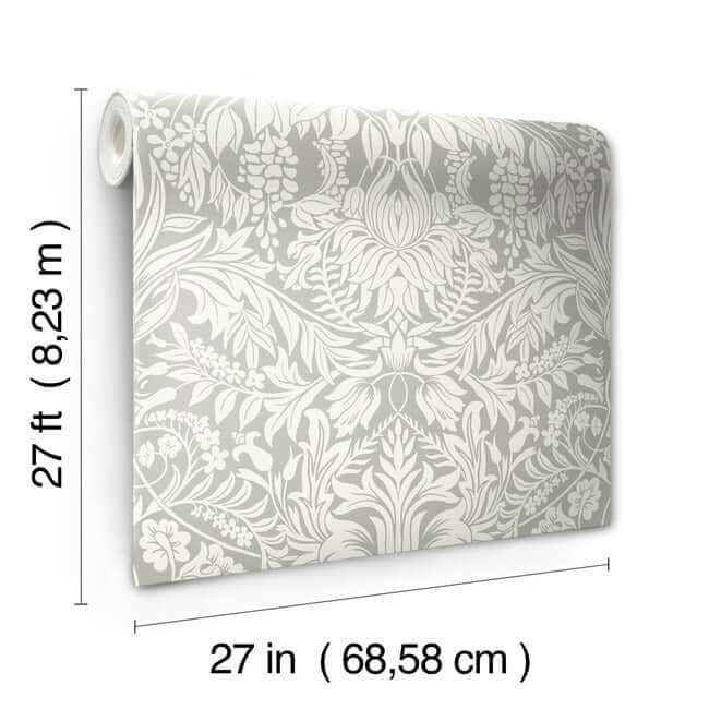 lockwood-damask-grey-wallpaper-york-wallcoverings-ac9195 - York Wallcoverings Wallpaper