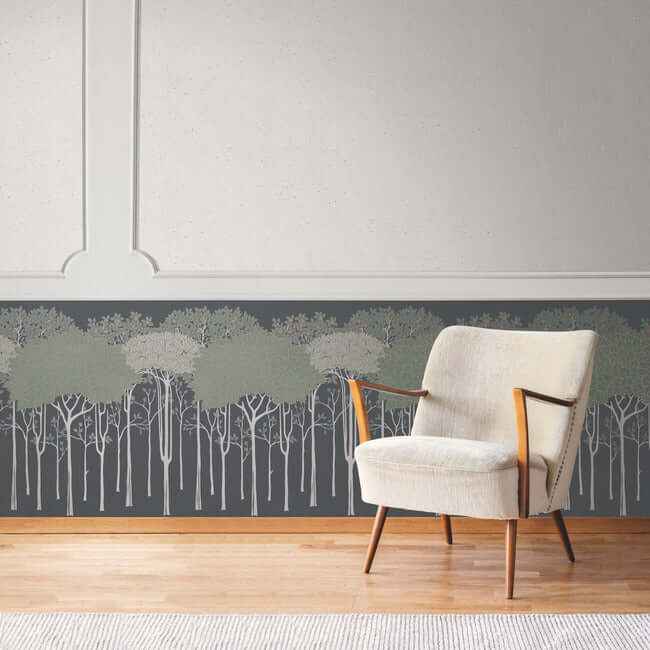 Oakwood Grove Black Wallpaper - York Wallcoverings - AC9222D - York Wallcoverings Wallpaper