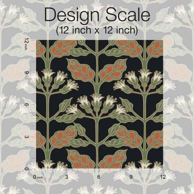 Tracery Blooms Black Metallic Wallpaper - York Wallcoverings - AC9113 - York Wallcoverings Wallpaper