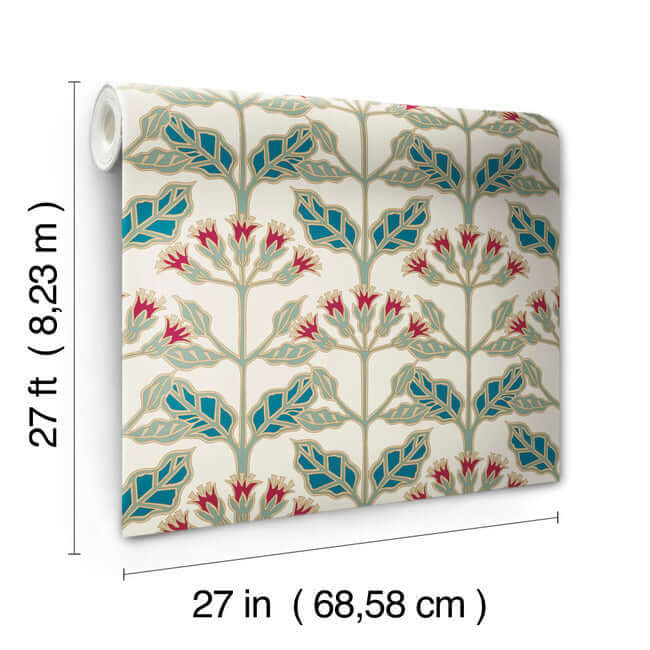 tracery-blooms-cream-metallic-wallpaper-york-wallcoverings-ac9111 - York Wallcoverings Wallpaper
