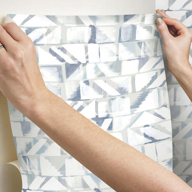 refraction-premium-peel-stick-wallpaper-denimgrey-york-wallcoverings-psw1221rl - York Wallcoverings Wallpaper
