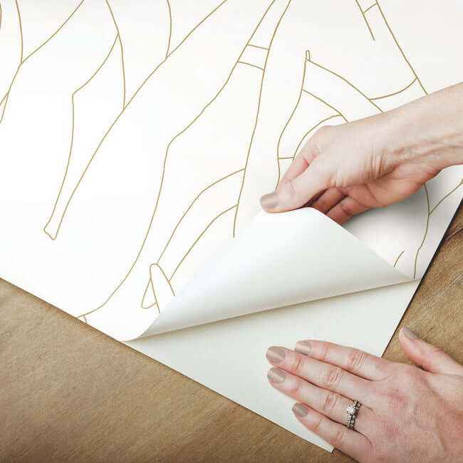 Head over Heels Gold Metallic Peel & Stick Wallpaper - York Wallcoverings - PSW1257RL - York Wallcoverings Wallpaper