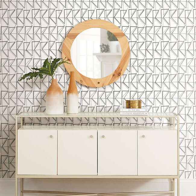 Love Triangles Grey Peel & Stick Wallpaper - York Wallcoverings - PSW1252RL - York Wallcoverings Wallpaper
