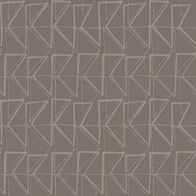 Love Triangles Grey Metallic Peel & Stick Wallpaper - York Wallcoverings - PSW1254RL