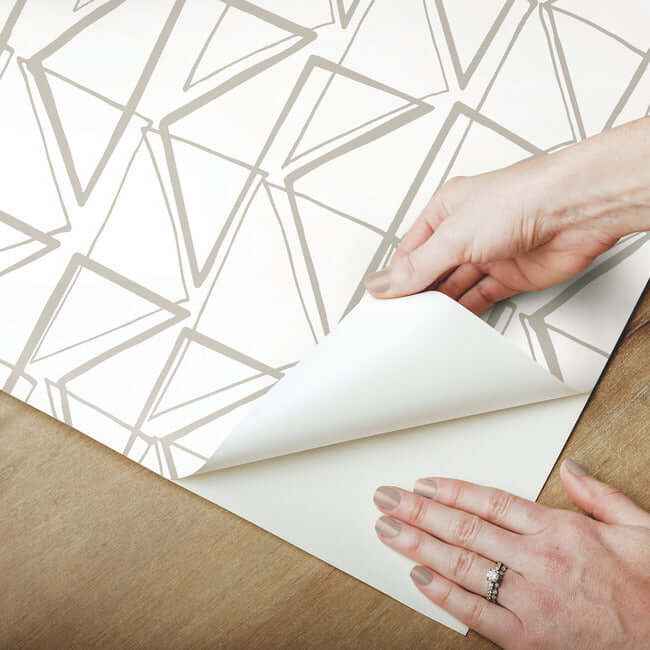 Love Triangles Gold Metallic Peel & Stick Wallpaper - York Wallcoverings - PSW1253RL - York Wallcoverings Wallpaper