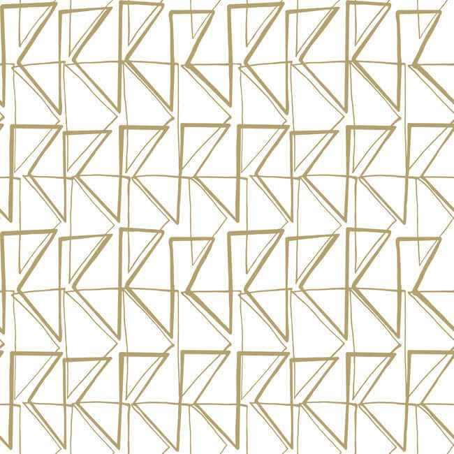 Love Triangles Gold Metallic Peel & Stick Wallpaper - York Wallcoverings - PSW1255RL - York Wallcoverings Wallpaper