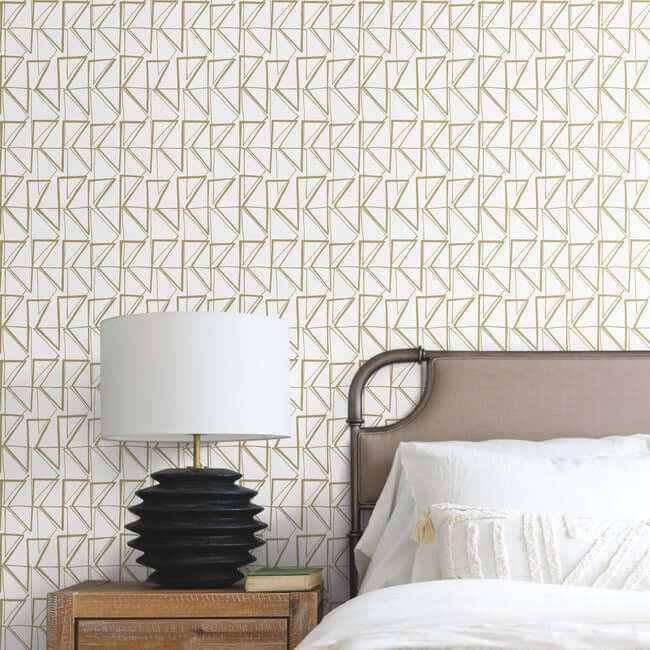 Love Triangles Gold Metallic Peel & Stick Wallpaper - York Wallcoverings - PSW1255RL - York Wallcoverings Wallpaper