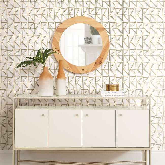 Love Triangles Gold Metallic Peel & Stick Wallpaper - York Wallcoverings - PSW1255RL - York Wallcoverings Wallpaper