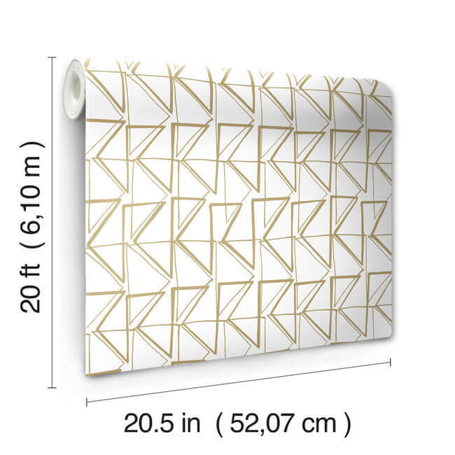 love-triangles-gold-metallic-peel-stick-wallpaper-york-wallcoverings-psw1255rl - York Wallcoverings Wallpaper