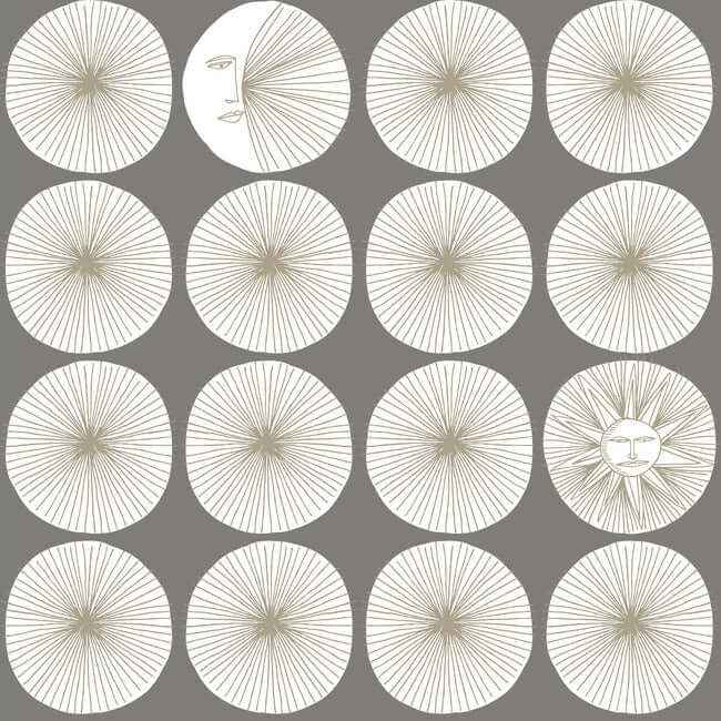 Soho Starburst Grey Peel & Stick Wallpaper - York Wallcoverings - PSW1217RL - York Wallcoverings Wallpaper