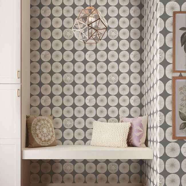 Soho Starburst Grey Peel & Stick Wallpaper - York Wallcoverings - PSW1217RL - York Wallcoverings Wallpaper