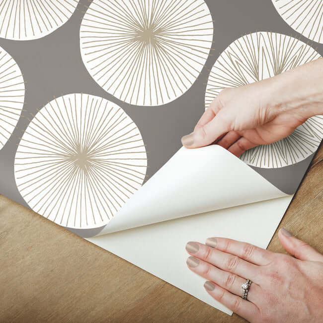 soho-starburst-premium-peel-stick-wallpaper-cosmos-greyglint-york-wallcoverings-psw1217rl - York Wallcoverings Wallpaper