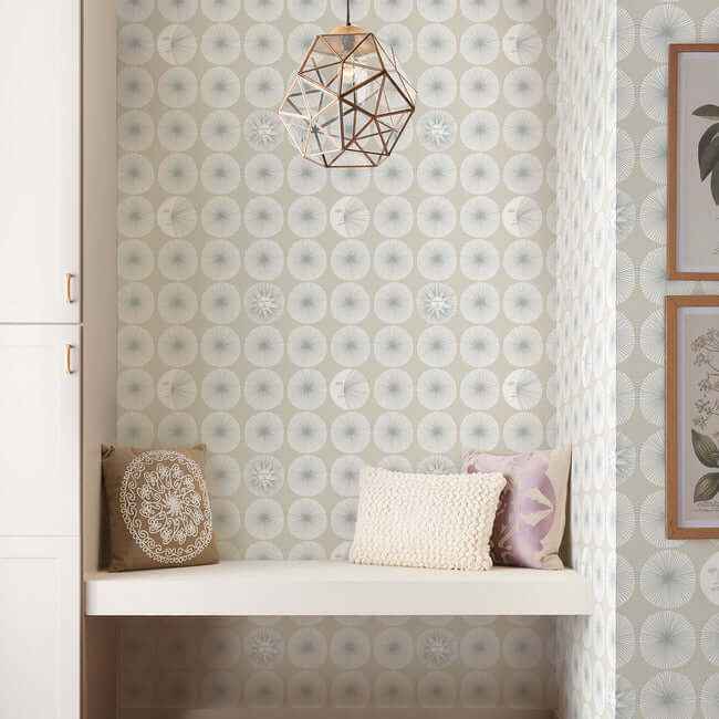 Soho Starburst Silver Peel & Stick Wallpaper - York Wallcoverings - PSW1216RL - York Wallcoverings Wallpaper