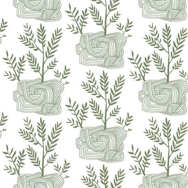 Seedlings Green Peel & Stick Wallpaper - York Wallcoverings - PSW1226RL