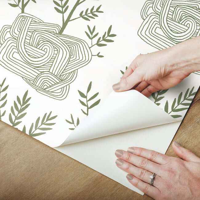 Seedlings Green Peel & Stick Wallpaper - York Wallcoverings - PSW1226RL - York Wallcoverings Wallpaper