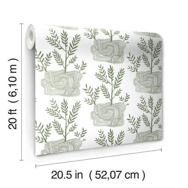 seedlings-green-peel-stick-wallpaper-york-wallcoverings-psw1226rl - York Wallcoverings Wallpaper