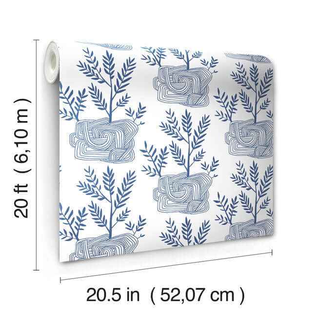 Seedlings Blue Peel & Stick Wallpaper - York Wallcoverings - PSW1228RL - York Wallcoverings Wallpaper