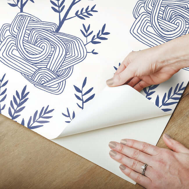 seedlings-blue-peel-stick-wallpaper-york-wallcoverings-psw1228rl - York Wallcoverings Wallpaper