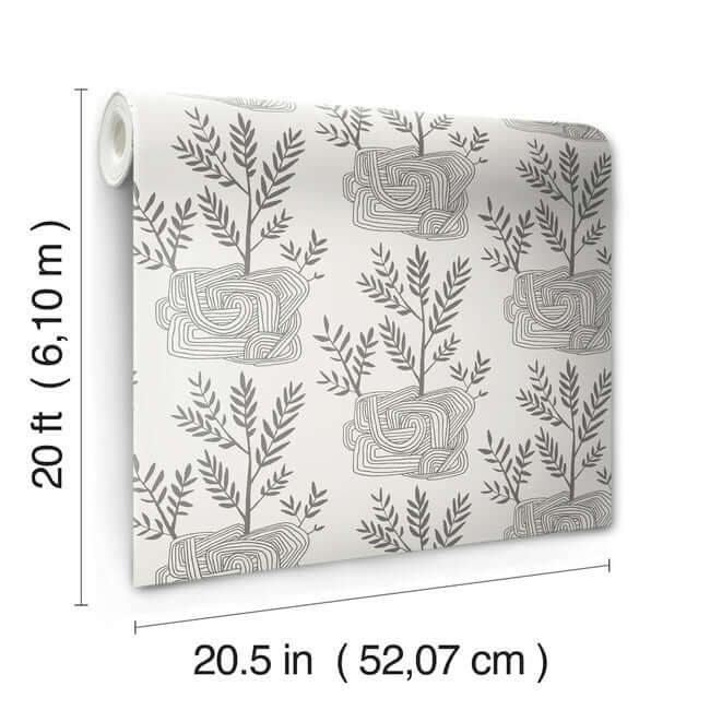seedlings-grey-peel-stick-wallpaper-york-wallcoverings-psw1227rl - York Wallcoverings Wallpaper