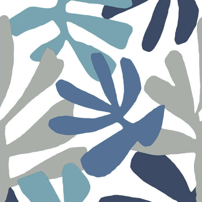 kinetic-tropical-blue-grey-peel-stick-wallpaper-york-wallcoverings-psw1242rl - York Wallcoverings Wallpaper