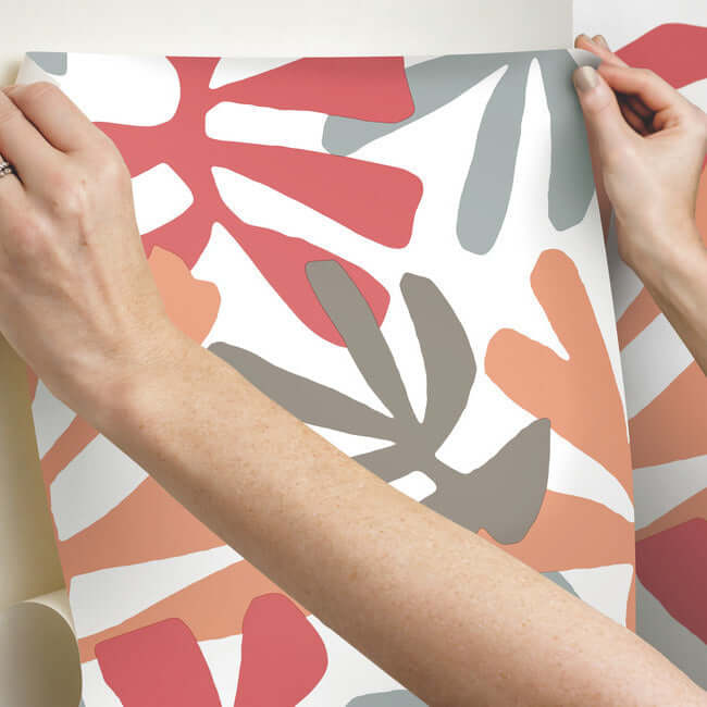 kinetic-tropical-coral-beige-peel-stick-wallpaper-york-wallcoverings-psw1240rl - York Wallcoverings Wallpaper