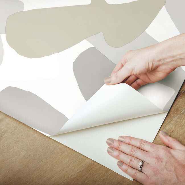 Kinetic Tropical Grey & Beige Peel & Stick Wallpaper - York Wallcoverings - PSW1244RL - York Wallcoverings Wallpaper