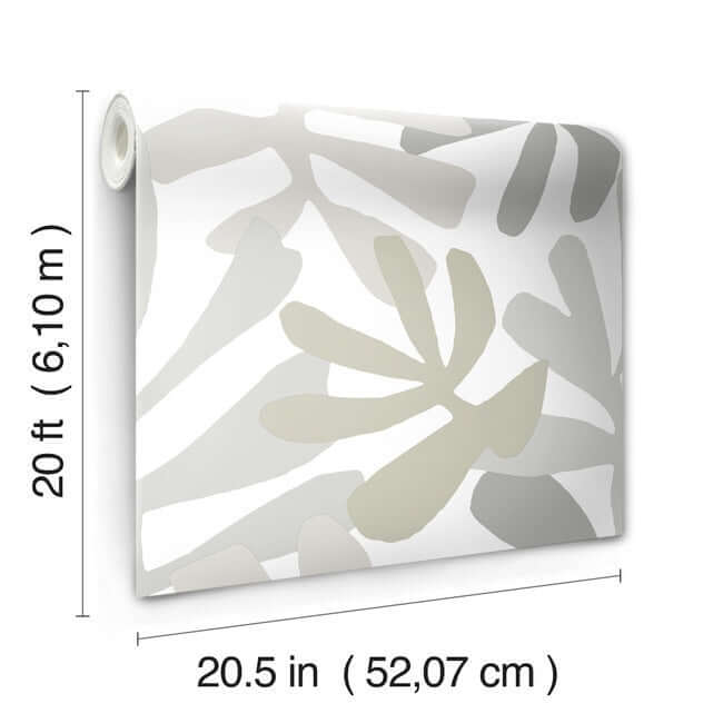 kinetic-tropical-grey-beige-peel-stick-wallpaper-york-wallcoverings-psw1244rl - York Wallcoverings Wallpaper