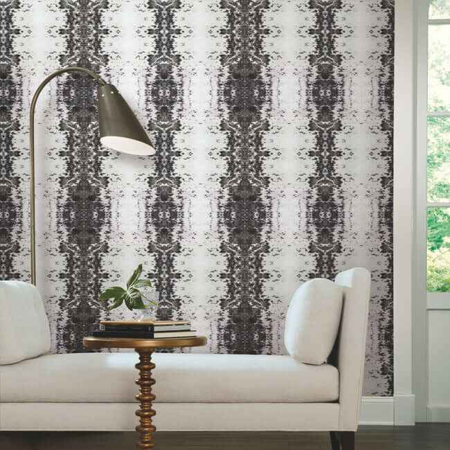 Marbled Appaloosa Black Peel & Stick Wallpaper - York Wallcoverings - PSW1380RL - York Wallcoverings Wallpaper