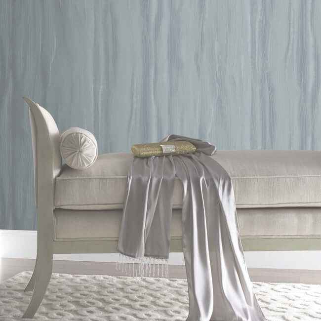 Fantasy Faux Bois Blue & Silver Wallpaper - York Wallcoverings - DT5031 - York Wallcoverings Wallpaper