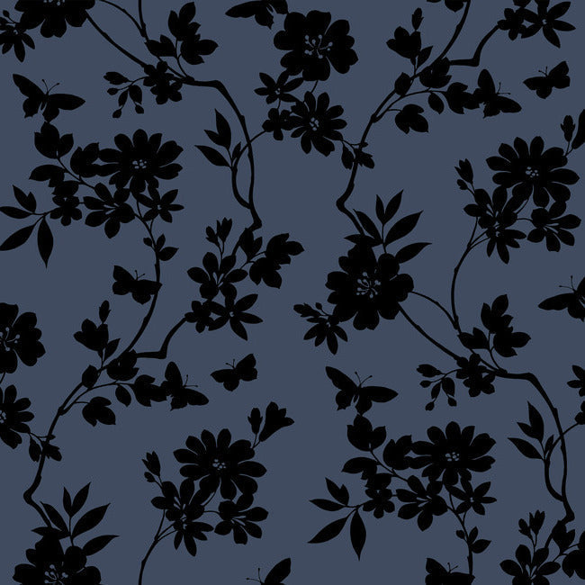 flutter-vine-wallpaper-sapphire-black-york-wallcoverings-dt5021