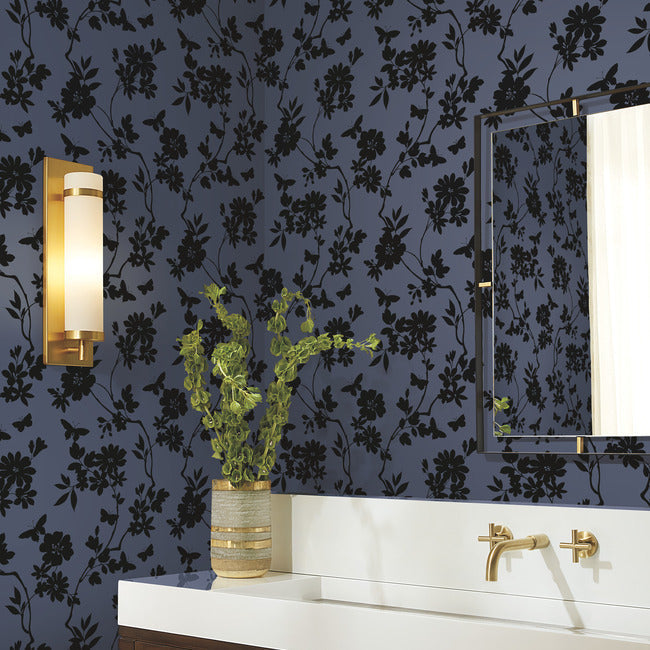 flutter-vine-wallpaper-sapphire-black-york-wallcoverings-dt5021