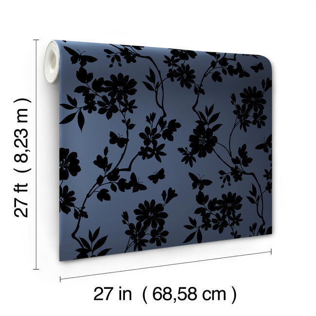 flutter-vine-wallpaper-sapphire-black-york-wallcoverings-dt5021