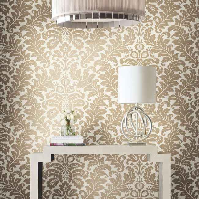 Modern Romance Gold Metallic Wallpaper - York Wallcoverings - DT5045 - York Wallcoverings Wallpaper