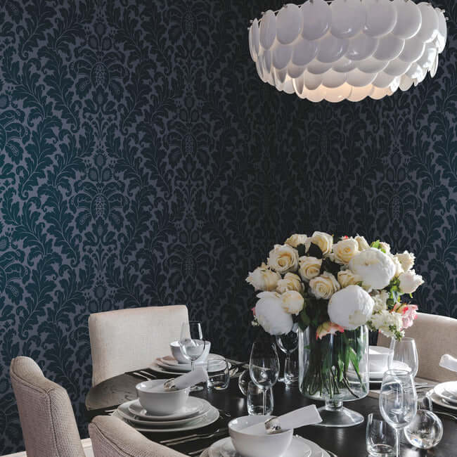 modern-romance-navy-wallpaper-york-wallcoverings-dt5042 - York Wallcoverings Wallpaper