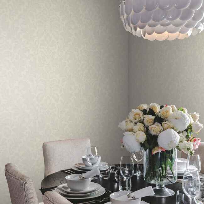 Modern Romance White Wallpaper - York Wallcoverings - DT5043 - York Wallcoverings Wallpaper