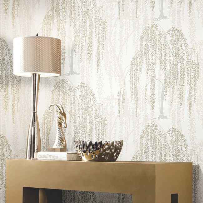 Willow Glow Neutral Wallpaper - York Wallcoverings - DT5061 - York Wallcoverings Wallpaper