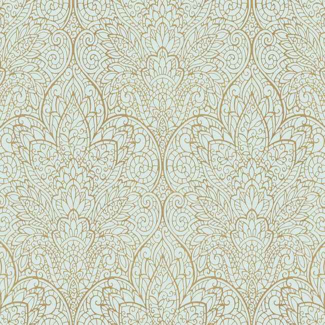 Paradise Blue Metallic Wallpaper - York Wallcoverings - CD4008 - York Wallcoverings Wallpaper