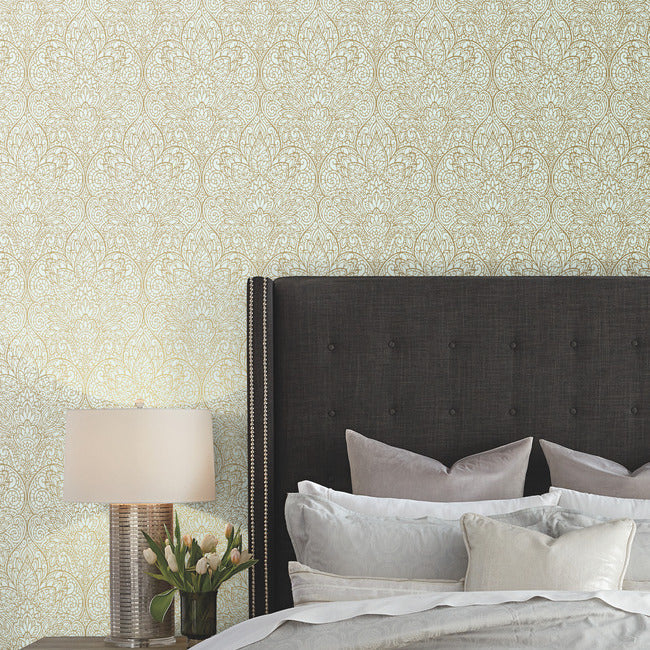 paradise-wallpaper-blue-gold-york-wallcoverings-cd4008