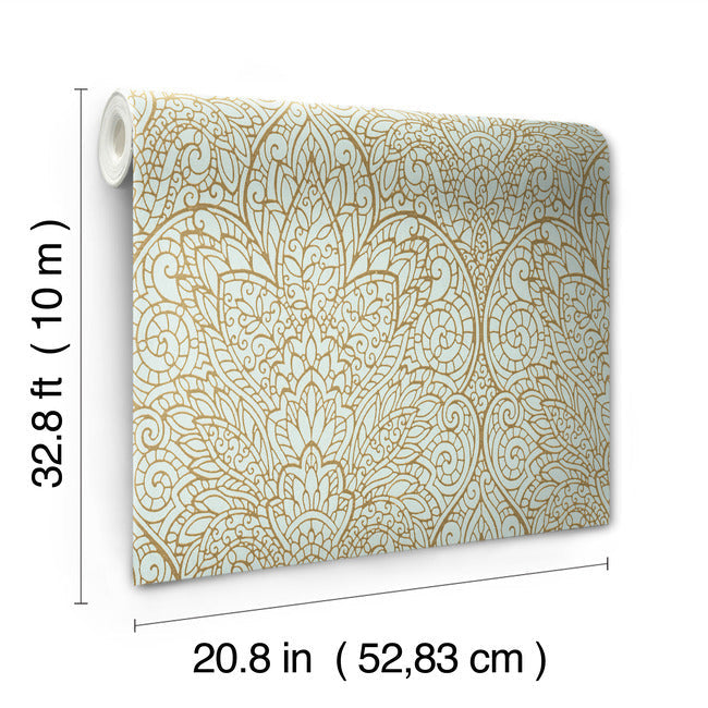 paradise-wallpaper-blue-gold-york-wallcoverings-cd4008