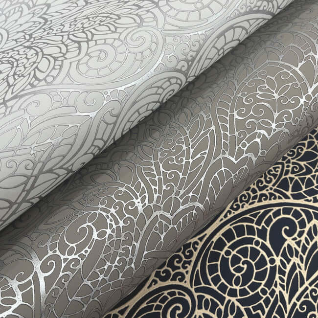 paradise-bright-white-silver-wallpaper-york-wallcoverings-dt5011 - York Wallcoverings Wallpaper