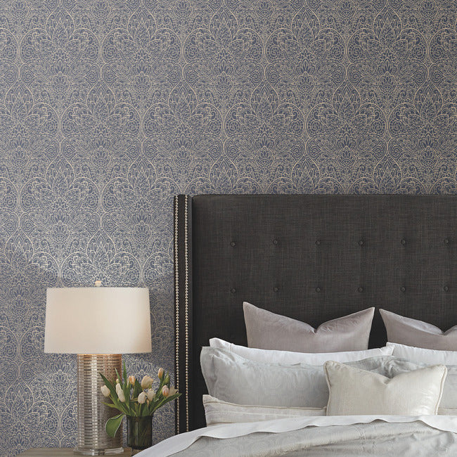 paradise-wallpaper-navy-gold-york-wallcoverings-dt5013