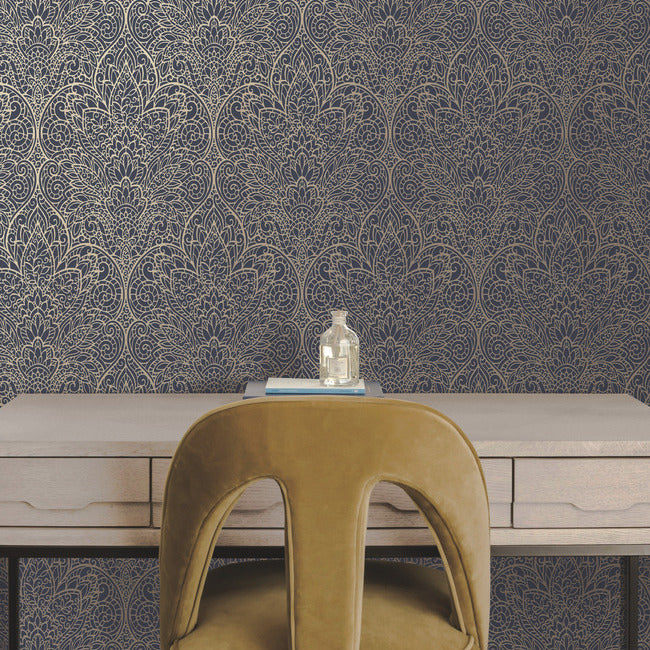 paradise-wallpaper-navy-gold-york-wallcoverings-dt5013