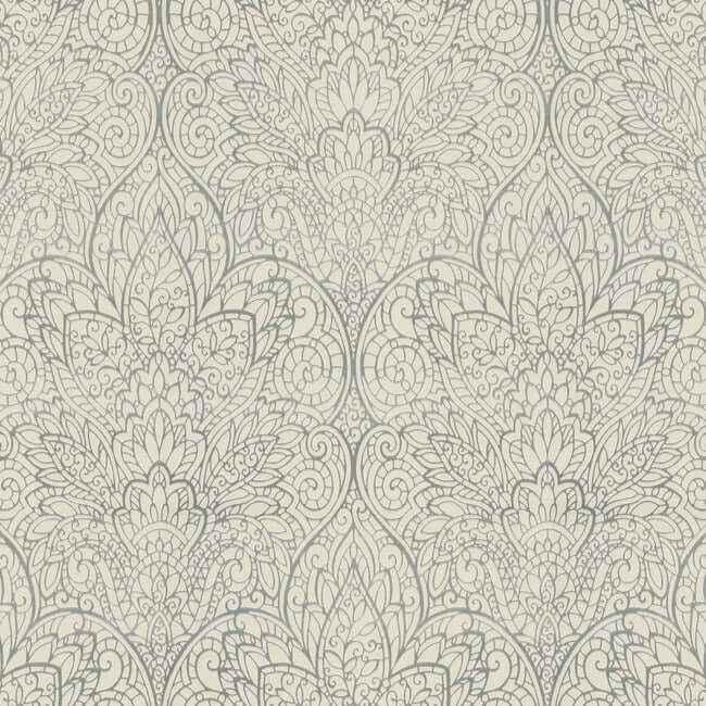 Paradise Grey Metallic Wallpaper - York Wallcoverings - CD4011 - York Wallcoverings Wallpaper