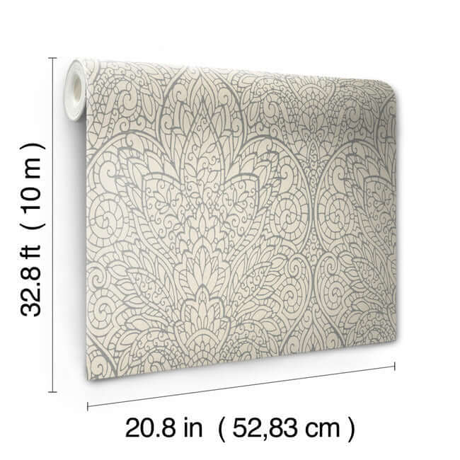 paradise-grey-metallic-wallpaper-york-wallcoverings-cd4011 - York Wallcoverings Wallpaper